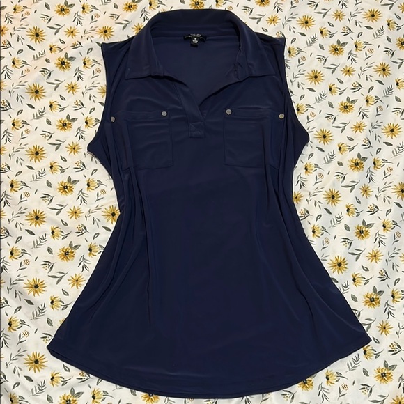 Jones New York Navy Sleeveless Women's Top - Picture 2 of 4